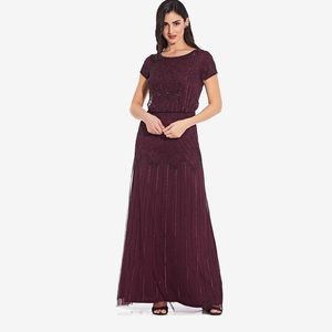 Wine color long dress